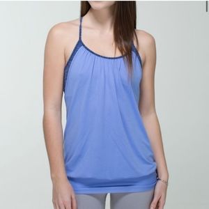 Lululemon No Limits Periwinkle Racerback Built-in Bra Tank Sz 4